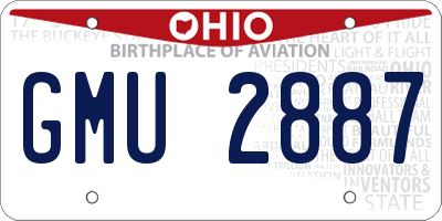 OH license plate GMU2887