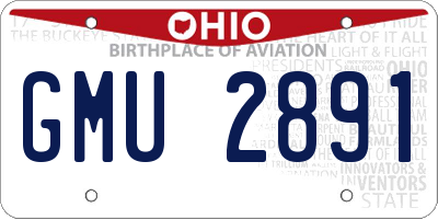 OH license plate GMU2891