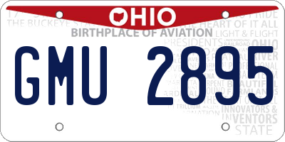 OH license plate GMU2895