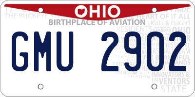 OH license plate GMU2902