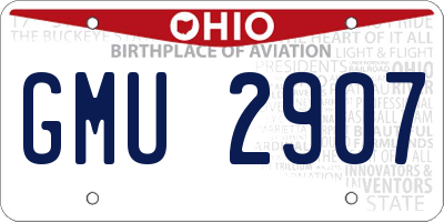 OH license plate GMU2907