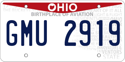 OH license plate GMU2919