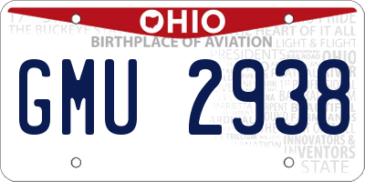 OH license plate GMU2938