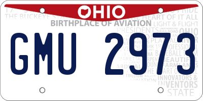 OH license plate GMU2973