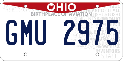 OH license plate GMU2975