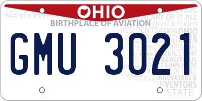 OH license plate GMU3021