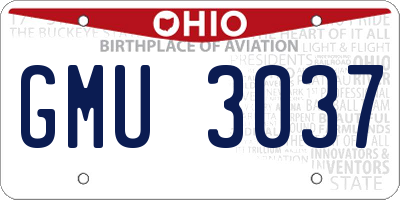 OH license plate GMU3037