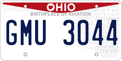 OH license plate GMU3044