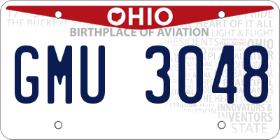 OH license plate GMU3048