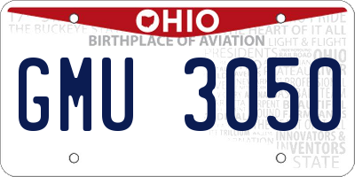 OH license plate GMU3050
