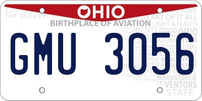 OH license plate GMU3056