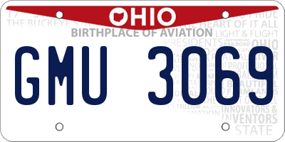 OH license plate GMU3069