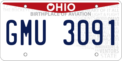 OH license plate GMU3091