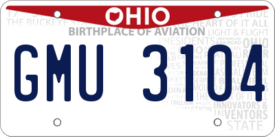 OH license plate GMU3104