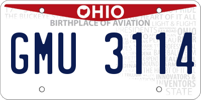 OH license plate GMU3114