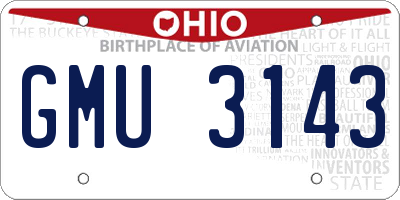 OH license plate GMU3143
