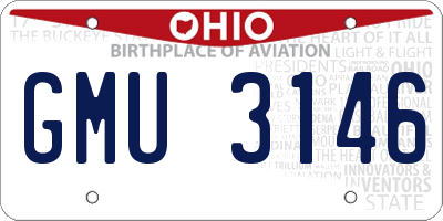 OH license plate GMU3146