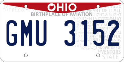 OH license plate GMU3152