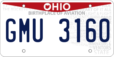 OH license plate GMU3160