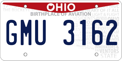 OH license plate GMU3162