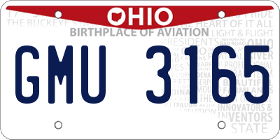 OH license plate GMU3165