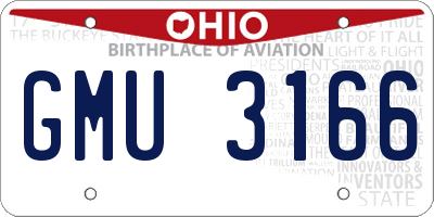 OH license plate GMU3166
