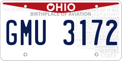 OH license plate GMU3172