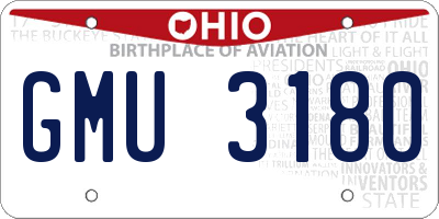 OH license plate GMU3180