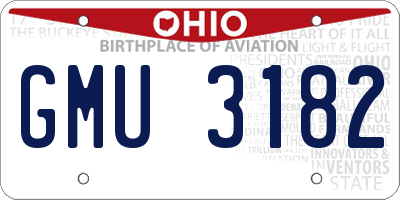 OH license plate GMU3182