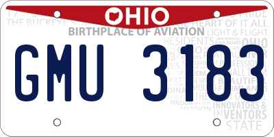 OH license plate GMU3183