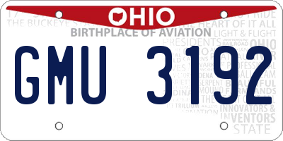 OH license plate GMU3192