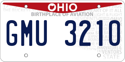 OH license plate GMU3210