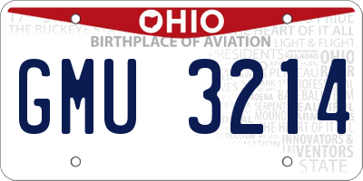 OH license plate GMU3214