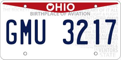 OH license plate GMU3217
