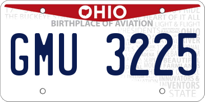 OH license plate GMU3225