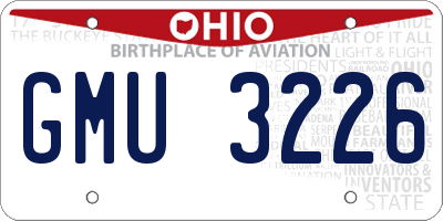 OH license plate GMU3226