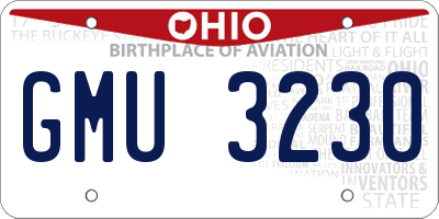 OH license plate GMU3230