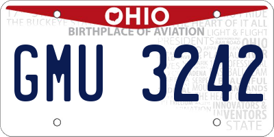 OH license plate GMU3242