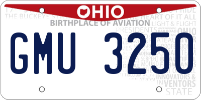OH license plate GMU3250
