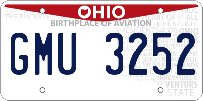 OH license plate GMU3252