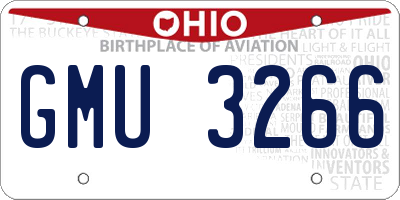 OH license plate GMU3266