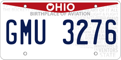 OH license plate GMU3276