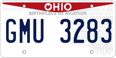 OH license plate GMU3283