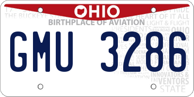 OH license plate GMU3286