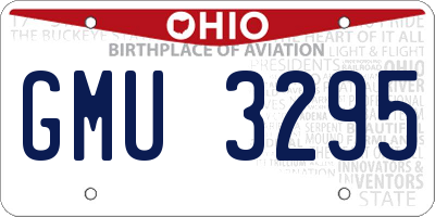 OH license plate GMU3295