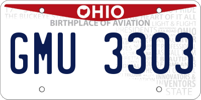 OH license plate GMU3303