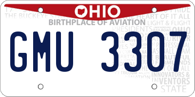 OH license plate GMU3307