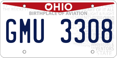 OH license plate GMU3308