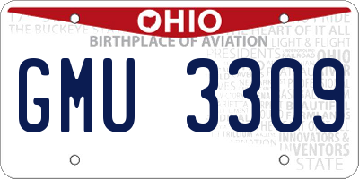 OH license plate GMU3309