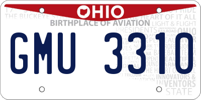 OH license plate GMU3310